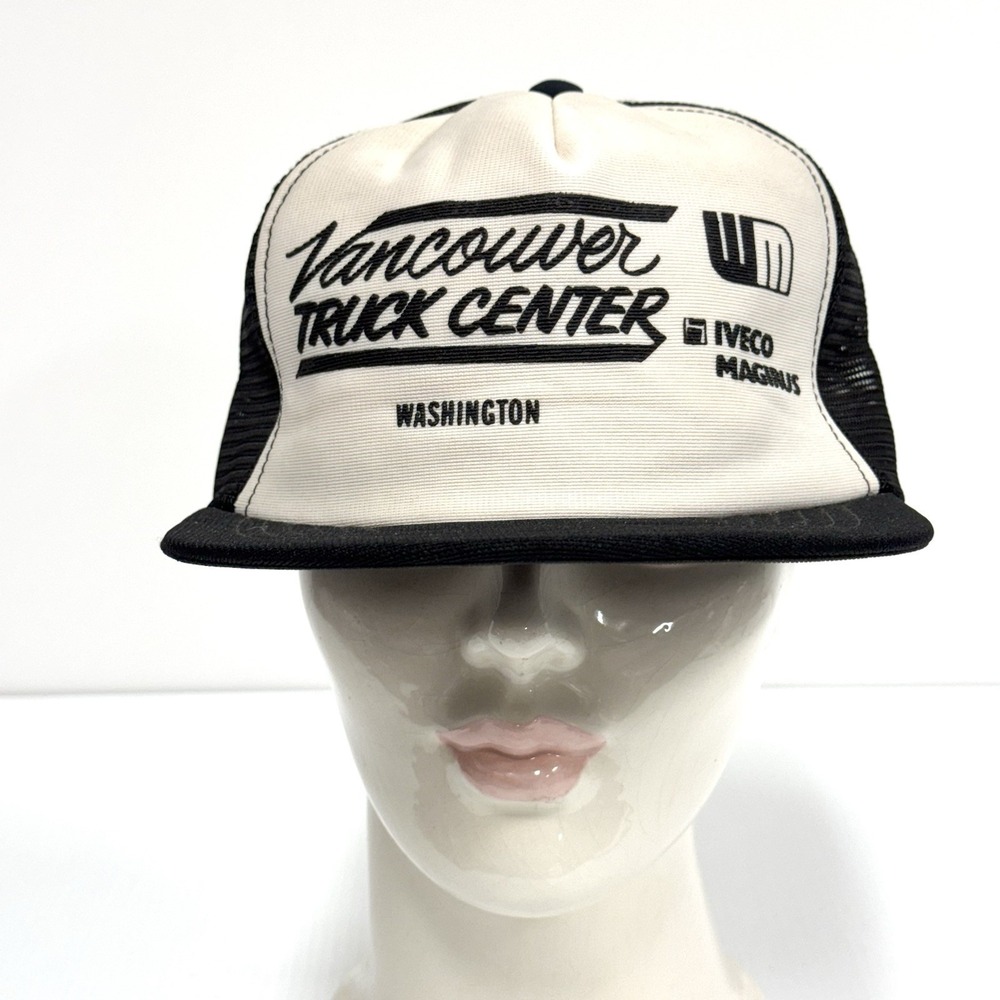 Vintage Snapback Trucker Hat Vancouver WA truck hat black and white